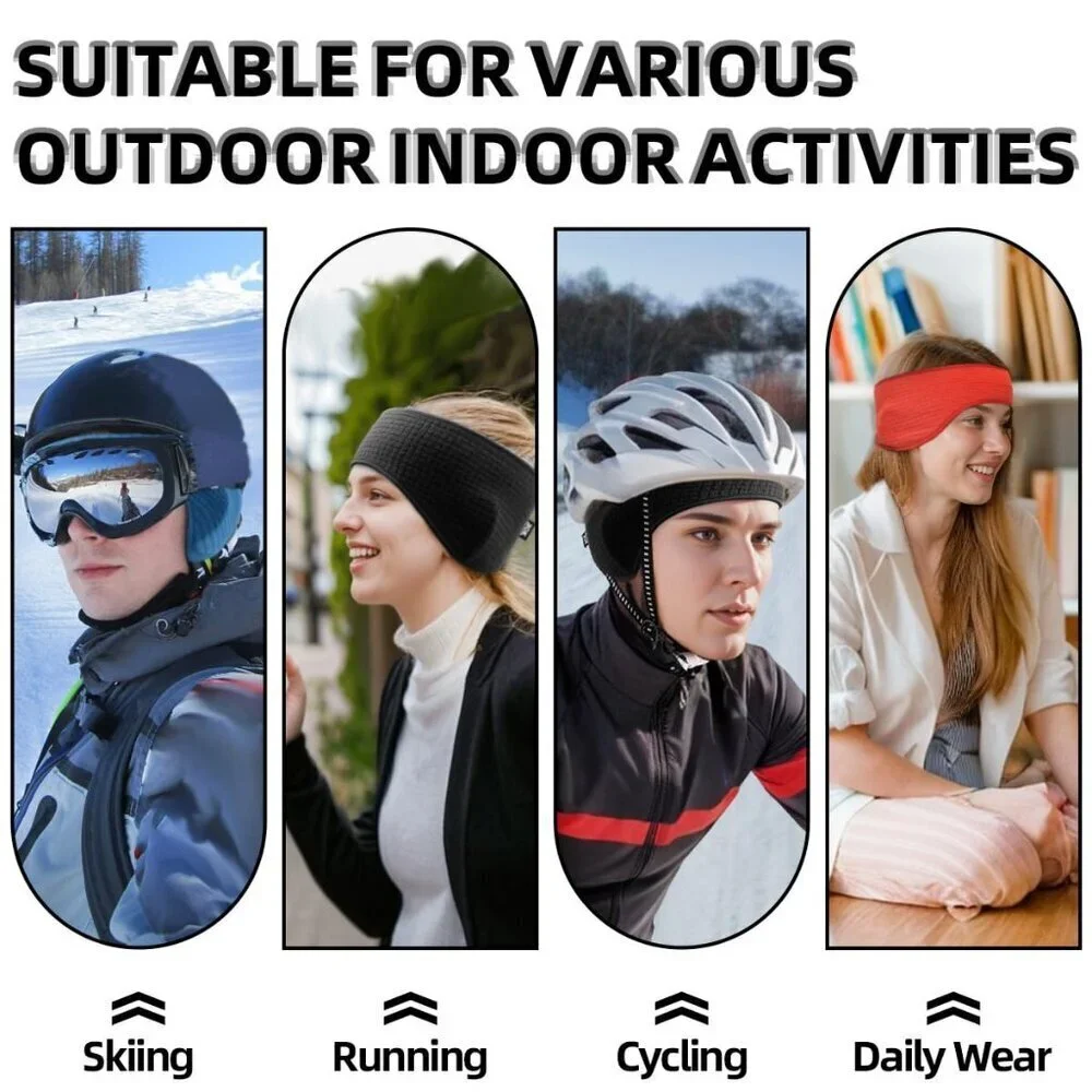 Winter Ear Warmers 3 Pcs Fleece Unisex Headbands for Running Ski Cycling